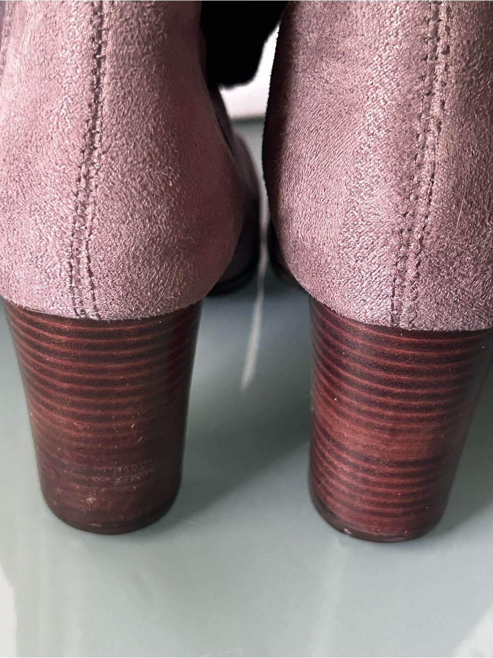 Knee High suede pull on stretch boots Grey Size 7.5 or 8 / 38 EU Boden - Picture 9 of 16